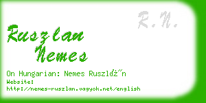 ruszlan nemes business card